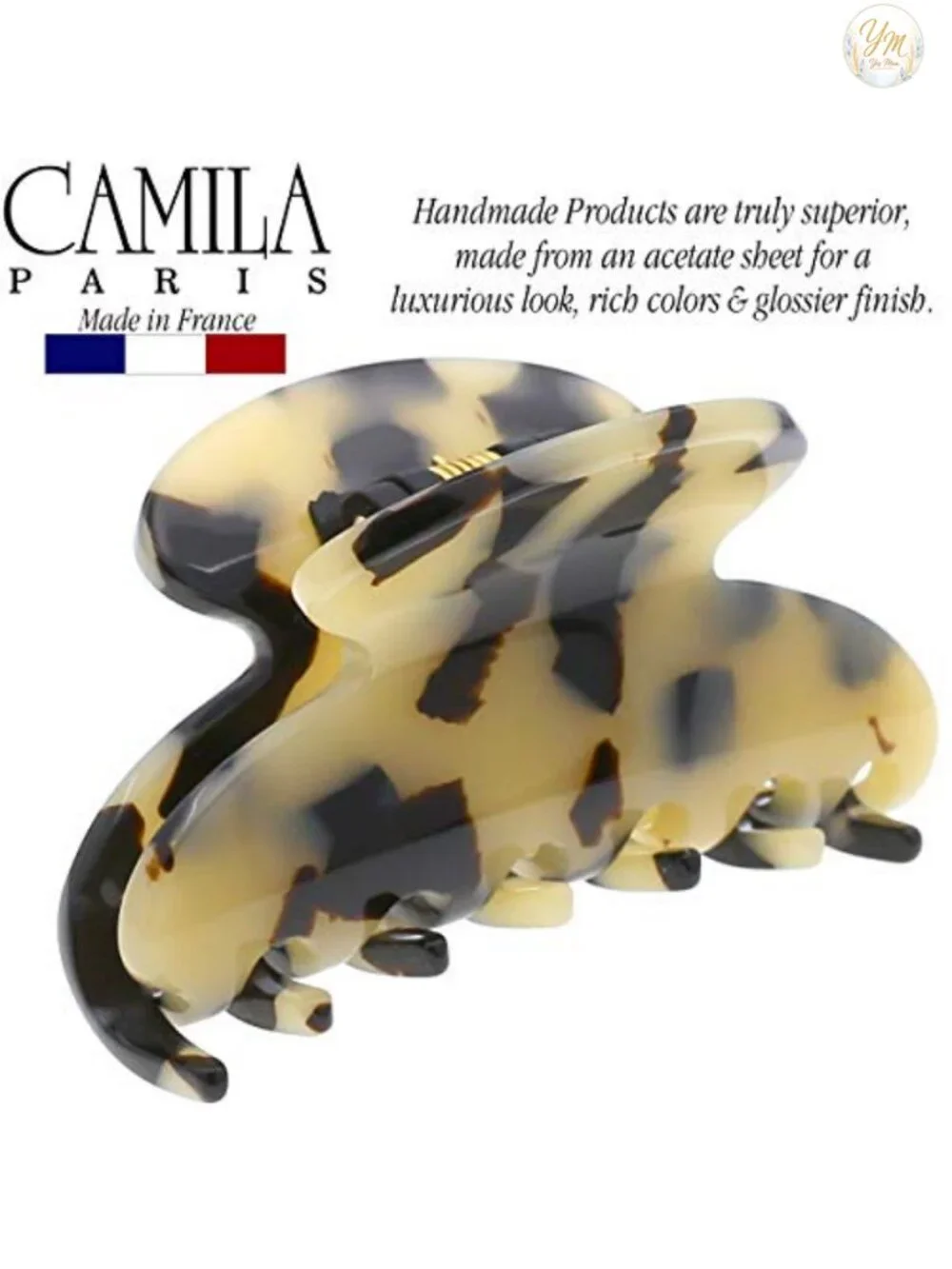 French Hair Clip, Cellulose Acetate, Strong Hold Jaw Clamp, Hair Accessory for